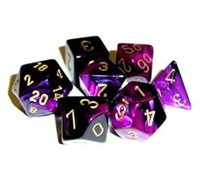 Dice Poly7 Gemini Black Purple/Gold
