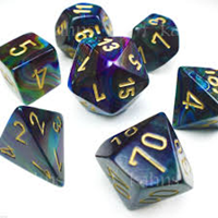 Dice Poly7 Lustrous Shadow/Gold