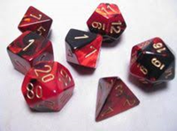 Dice Poly7 Gemini Black Red/Gold