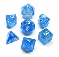 Dice Poly7 Borealis Sky Blue/White