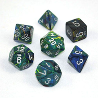 Dice Poly7 Festive Green/Silver