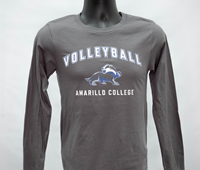 Volleyball: Bella + Canvas Arch Long Sleeve Shirt Charcoal